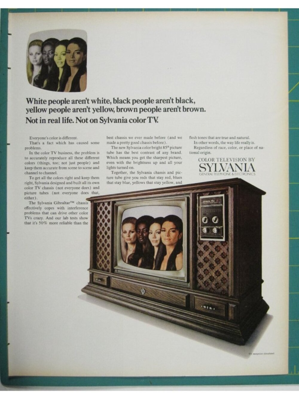 Print Ad Sylvania Color TV Ad Realistic Color Accuracy Vintage 1960s MOD